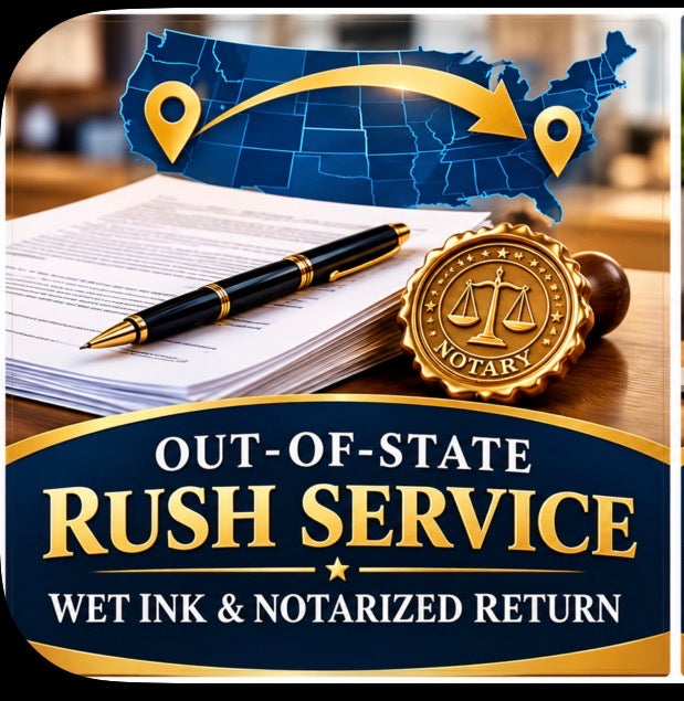 Out-of-State Rush - Wet Ink & Notarized